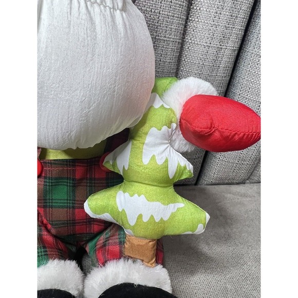 Trendmasters Nylon Santa Claus VTG Plush Lumber Jack Hunting Parachute Plaid 12” - Picture 3 of 13